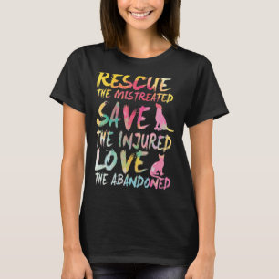 Rescue Gerettet Liebe Süße Tier Rescue.Dog Cat T-Shirt