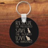 Rescue Gerettet Liebe - Süße Tier Rescue Dog Katze Schlüsselanhänger (Vorderseite)