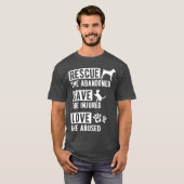 Rescue Gerettet Liebe Tierheim Adoptier Hunde Katz T-Shirt (Vorne ganz)