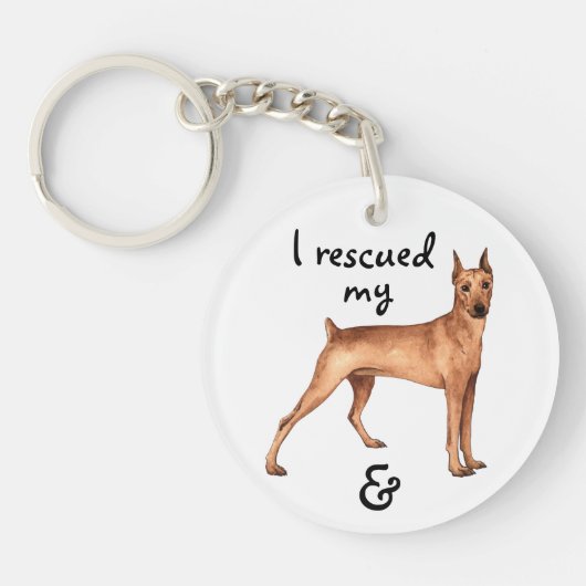 Rescue German Pinscher Schlüsselanhänger (Vorderseite)