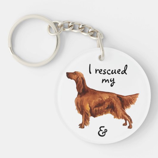 Rescue Irish Setter Schlüsselanhänger (Vorderseite)