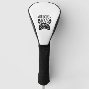 Rescue-Liebe Wiederholen Hunde-Paw-T-Shirt Golf Headcover