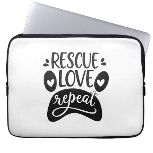 Rescue-Liebe Wiederholen Hunde-Paw-T-Shirt Laptopschutzhülle