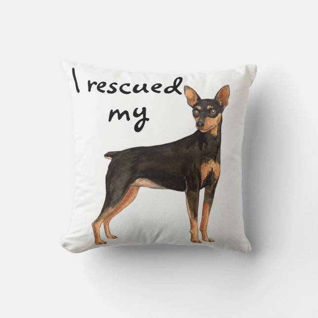 Rescue Miniatur Pinscher Kissen (Vorderseite)
