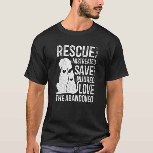 Rescue Pet Rettend Liebe Niedliche Tiere Rescue Hu T-Shirt (Vorderseite)