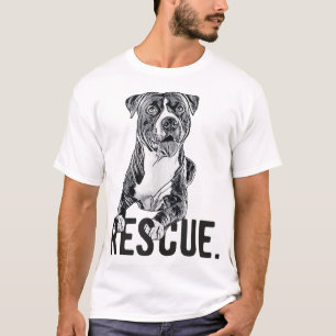 Rescue Pitbull Zeichnend Hunde Mama Adoptier nicht T-Shirt