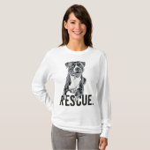 Rescue Pitbull Zeichnend Hunde Mama Adoptier nicht T-Shirt (Vorne ganz)
