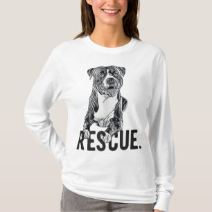 Rescue Pitbull Zeichnend Hunde Mama Adoptier nicht T-Shirt
