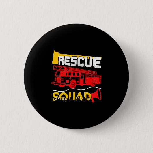 Rescue Squad Lifesaver Fireman Gift Proud Firefigh Button (Vorderseite)