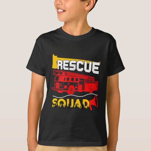 Rescue Squad Lifesaver Fireman Gift Proud Firefigh T-Shirt (Vorderseite)