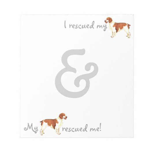 Rescue Welsh Springer Spaniel Notizblock (Vorderseite)