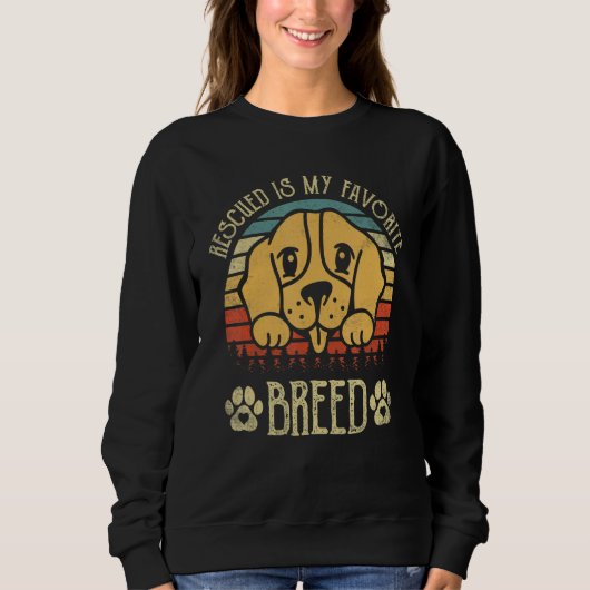 Rescued Is My Favorite Breed Adoption Beagle Sweatshirt (Vorderseite)