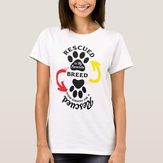 Rescued Is My Favorite Breed – Minimal Pet Lover T-Shirt (Vorderseite)