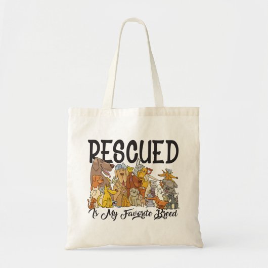 Rescued is my Favorite Breed Tote Tragetasche (Vorne)