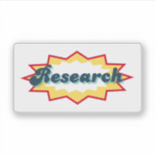 Research, comic book pop design aufkleber (Vorderseite)