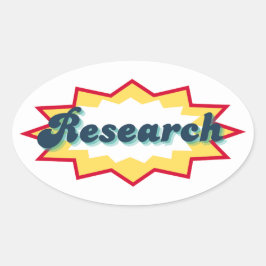 Research Sticker, comic book pop design Ovaler Aufkleber