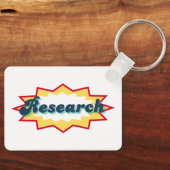 Research Sticker, comic book pop design Schlüsselanhänger (Vorderseite)