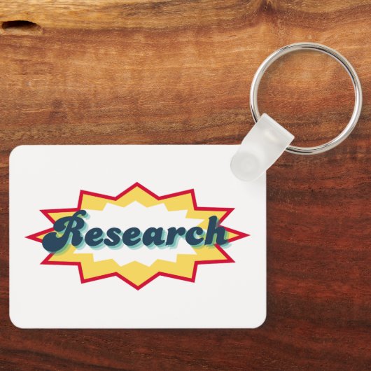 Research Sticker, comic book pop design Schlüsselanhänger (Vorderseite)
