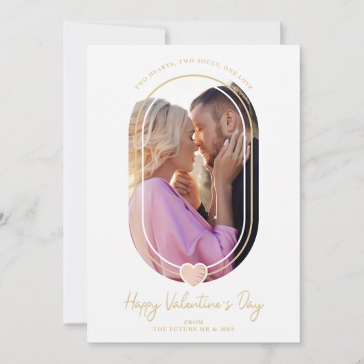 Reserva La Fecha Arch Effekt Rosa Herz glückliches Save The Date (Vorderseite)