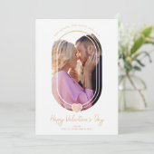 Reserva La Fecha Arch Effekt Rosa Herz glückliches Save The Date (Stehend Vorderseite)