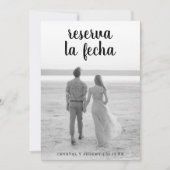 Reserva La Fecha Black Script Foto Spanisch Save The Date (Vorderseite)
