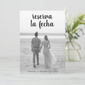 Reserva La Fecha Black Script Foto Spanisch Save The Date (Stehend Vorderseite)