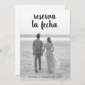 Reserva La Fecha Black Script Foto Spanisch Save The Date (Vorne/Hinten)