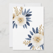 Reserva La Fecha Boda Spring Floral Blue Gold Save The Date (Rückseite)