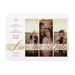 Reserva La Fecha Einfach Elegantes Script 3 Fotos Magnet