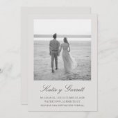 Reserva la Fecha Elegant Simple Gray Foto Spanisch Save The Date (Vorne/Hinten)