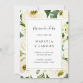 Reserva la Fecha Elegant White Floral Spanisch Save The Date (Vorderseite)