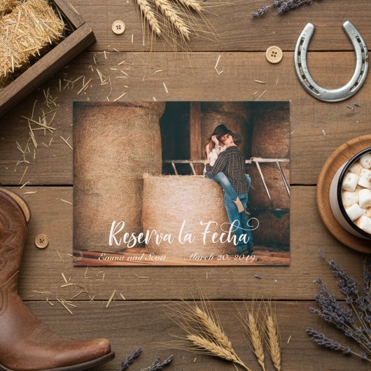 Reserva La Fecha Foto Save the Date Spanisch Ankündigungspostkarte