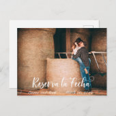 Reserva La Fecha Foto Save the Date Spanisch Ankündigungspostkarte (Vorne/Hinten)