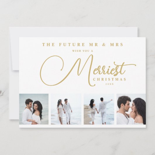 Reserva La Fecha Gold Exquisite Modern Wedding Chr Save The Date (Vorderseite)