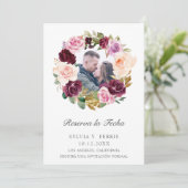 Reserva la Fecha Lila florales Foto Spanisch Save The Date (Stehend Vorderseite)