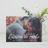 Reserva la Fecha Modern Brush Script Foto Spanisch Save The Date (Stehend Vorderseite)