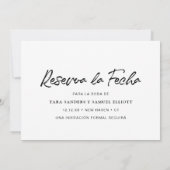 Reserva la Fecha Modern Brush Script Foto Spanisch Save The Date (Rückseite)