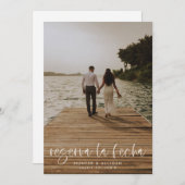 Reserva La Fecha Modernes Foto Einladung (Vorne/Hinten)