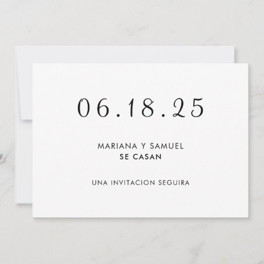 Reserva La Fecha Modernes Minimalistisches Spanisc Save The Date (Vorderseite)