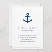 Reserva La Fecha Nautical Anchor Monogram Spanisch Save The Date (Vorderseite)