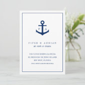Reserva La Fecha Nautical Anchor Monogram Spanisch Save The Date (Stehend Vorderseite)