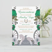 Reserva La Fecha Quinceanera Green Charra,  Save The Date (Stehend Vorderseite)