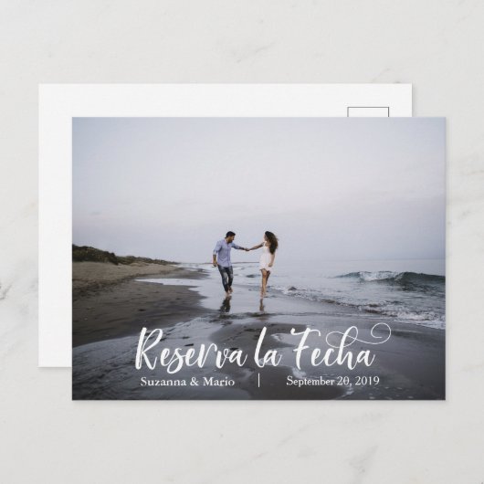 Reserva la Fecha Save the Date Spanisch Ohjas Anno Ankündigungspostkarte (Vorne/Hinten)