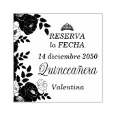 Reserva la Fecha Save the Date Spanisch Quinceaner Gummistempel (Prägung)