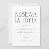 Reserva La Fecha Schwarz-weiß Save The Date (Vorderseite)