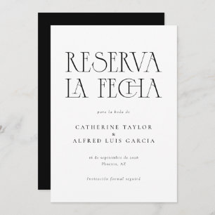 Reserva La Fecha Schwarz-weiß Save The Date