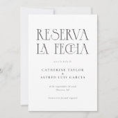 Reserva La Fecha Schwarz-weiß Save The Date (Vorderseite)