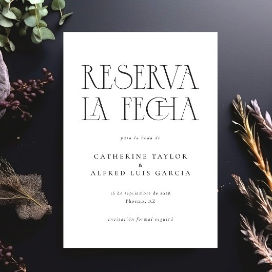 Reserva La Fecha Schwarz-weiß Save The Date