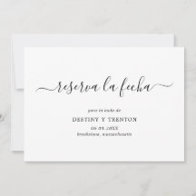 Reserva La Fecha Simple Elegant Spanish Wedding