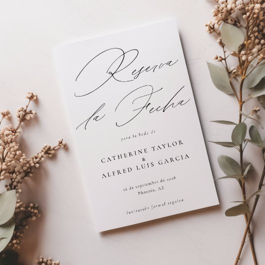 Reserva La Fecha Spanis Script Wedding Foto Save The Date